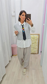 CAMICIA+GILET+CRAVATTA GRIGIO